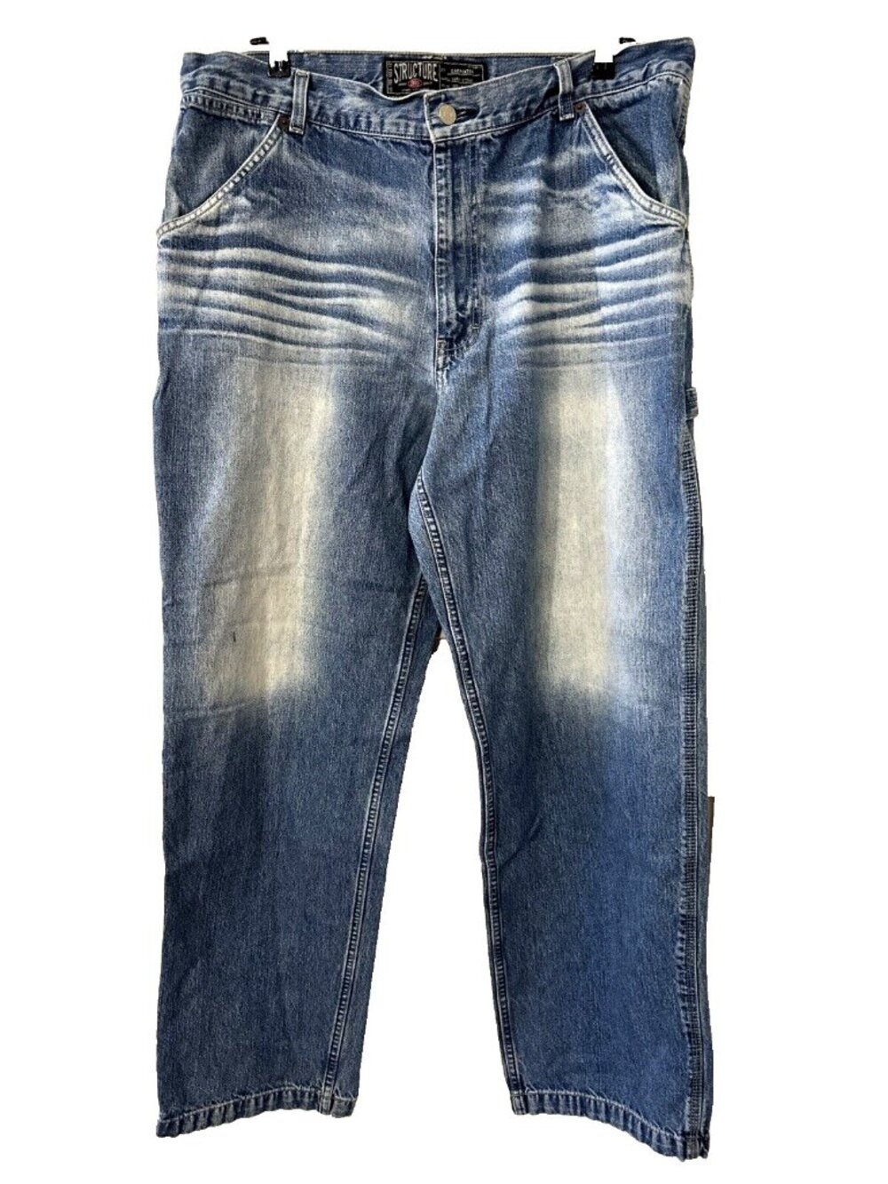 Structure STR Men's Carpenter Jeans Dark Blue 38" Waist x 32" Inseam 100% Cotton